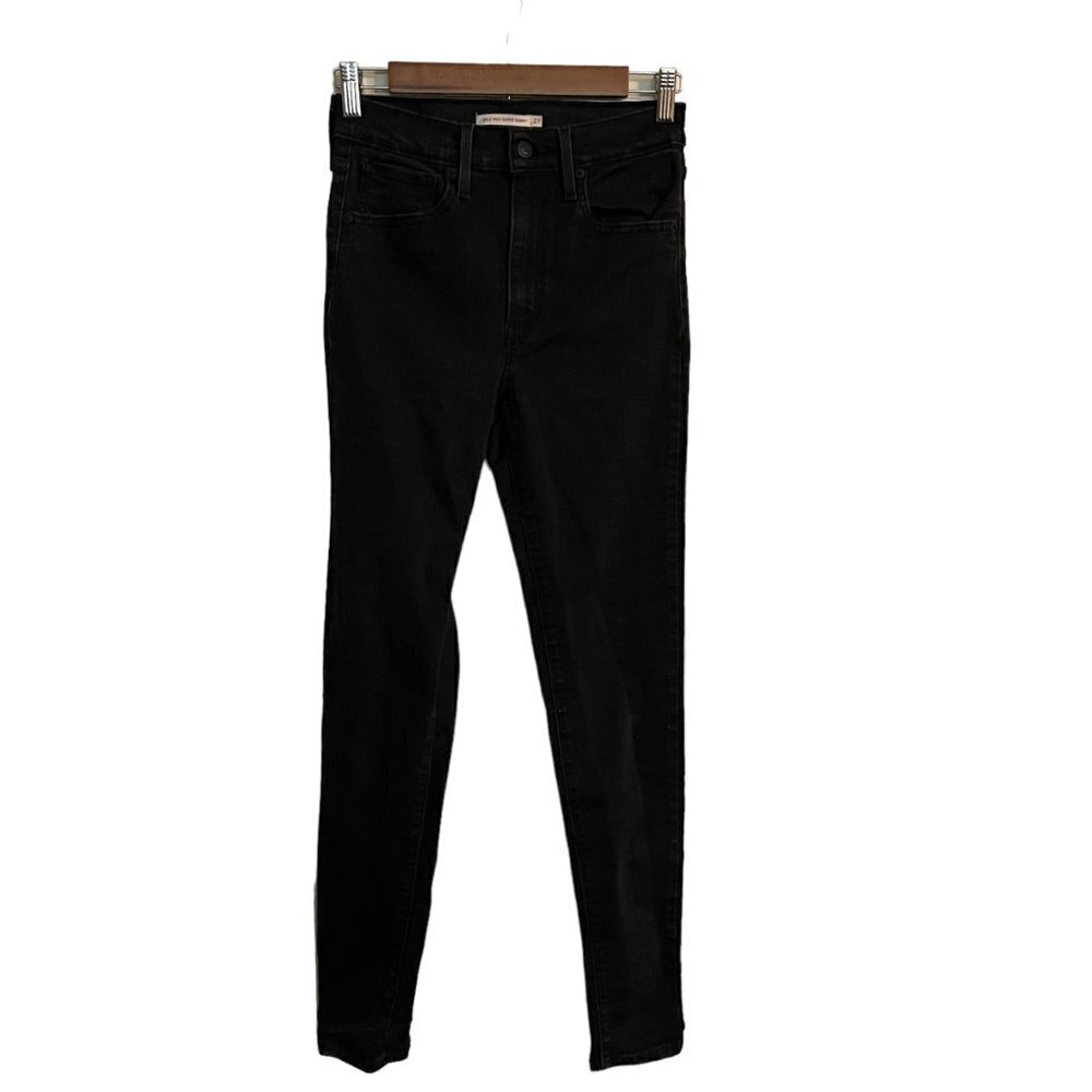 Levi's Womens Black Stretch High Rise Mile High Super Skinny Jeans Size 27